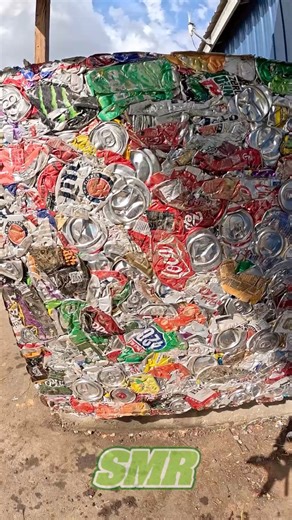27M views · 183K reactions | Uncut Can Baling #aluminum #soda #beer #crush #baler #scrapyard #recycle #recycling #scrapmetal #asmr | Simmons Metal Recycling | Facebook