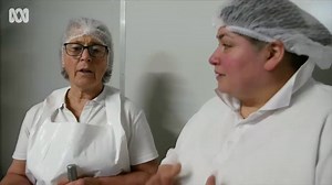 Inside a blue cheese factory