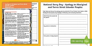 National Sorry Day Apology Analysis Worksheet