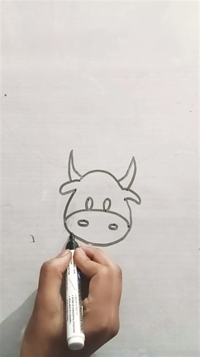 how to draw a easy cow 🐄 step by step for beginners #art #sketch #cowdrawing