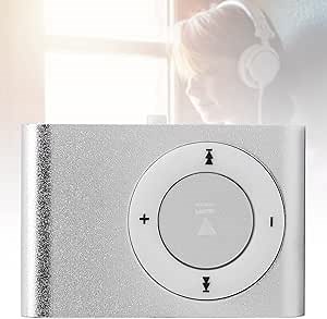Portable Mini MP3 Player, with Clip, Lightweight Long Battery Life, Sports MP3 Player, 8GB Memory Expansion Slot, Back Clip Design for Sports (Silver)