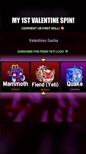 My FIRST Valentine Spin! 💘 0.1% Chance For FIEND!? (Blox Fruits)