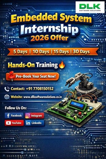 Embedded System Internship in 5 Days | Chennai | Hands-On Training 🔥| DLK Software Solutions