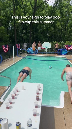 The fourth of july is made for pool flip cup #drinking #drinkinggames #drinkinggames #flipcup #games