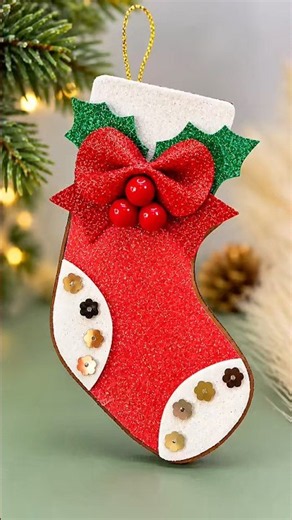 DIY Christmas Stocking Ornament | Easy Christmas Decoration Idea #shorts