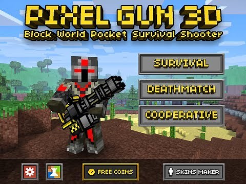 Pixel Gun 3D (Minecraft Style) Multiplayer iOS Review w/ Minigun Gameplay