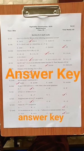 class 11 maths answer key