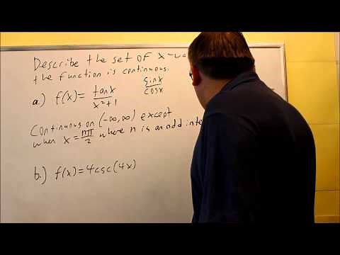 Finding Continuity of Trigonometric Functions