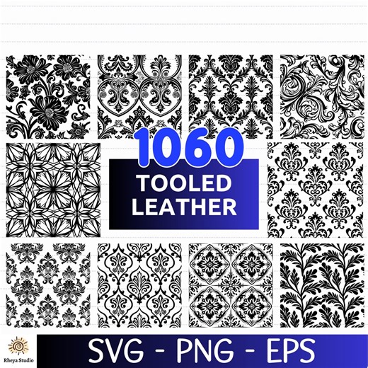 1060 Tooled Leather Seamless Pattern SVG Bundle - Digital Download Svg, Eps, Png, Svg Files for Cricut, PNG Patterns, Geometric Patterns - Etsy