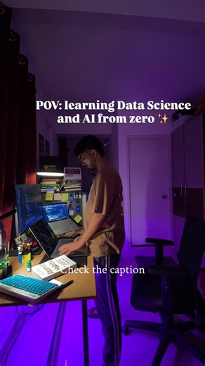 Aarsh Patel on Instagram: "Thinking about learning Data Science & AI but don’t know where to start? 🌱 don’t worry — everyone starts from zero. here’s your roadmap 🧠💻 ✨ 1. start with the basics — Python. it’s beginner-friendly and the backbone of Data Science. learn variables, loops, functions, and how to handle data. you can start from free YouTube courses or platforms like Kaggle or Codebasics. ✨ 2. understand data analysis. this is where you meet your first love — data. learn libraries like