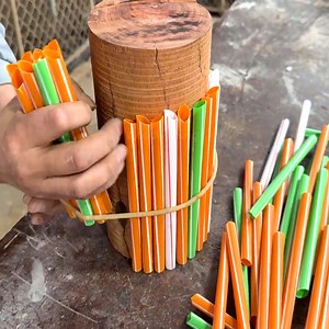 81K views · 1.3K reactions | The Young Carpenter Recycled Plastic Straws Combined With Wood Scraps To Create A Super Beautiful Work Of Art | Woodworking Skill | Facebook