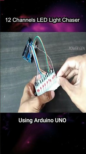 12 Channels LED Light Chaser Using Arduino UNO | Multi Sequence Light #power_gen #ledlights