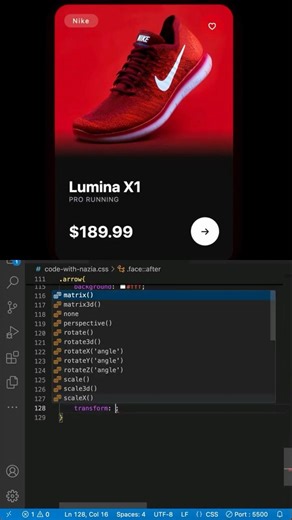 3D Flip Product Card in CSS #coding #html #cssanimation #javascript #shorts