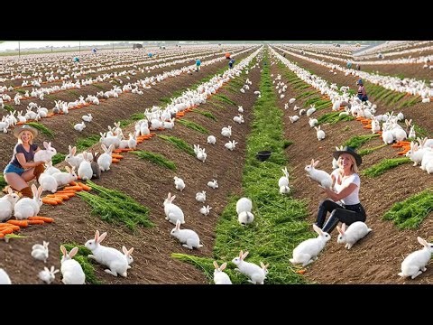 How to raised & processed million ton of rabbits for meat in factory #rabbit #rabbits #rabbitfarming