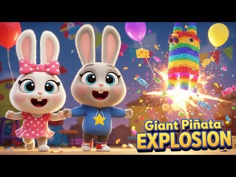 Giant Piñata EXPLOSION!!! 🍭 Ruby & Rosie Party Fun