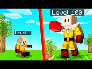 Turning into ONE PUNCH MAN Superhero In Minecraft... (Level 1 vs. Level 100)