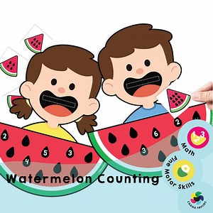 Watermelon Counting Game: Pre-math Activity (printable PDF) - Etsy