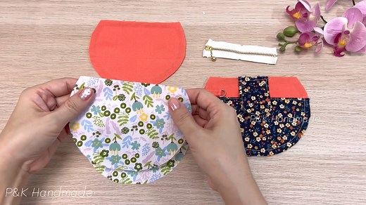 Sewing Ideas! Easy How to Make Coin Purse | Sewing Tutorial Step by Step | #coinpurse #diy #handmade #sewingmachine #sewingproject #sewingskills #pouch #diyprojectsideas | P&K Handmade