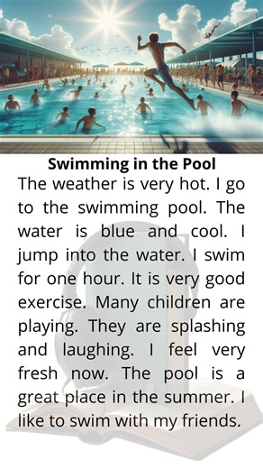 Swimming in the Pool #shorts #english #englishmerl #englishreading #englishgrammar #education