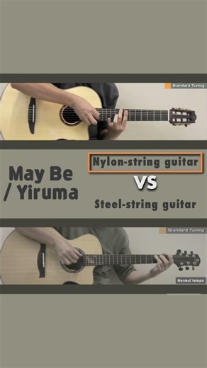 Nylon-string Guitar VS Steel-string Guitar [May Be / Yiruma] #guitartab #fingerstyleguitar #guitar