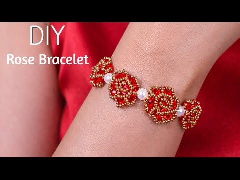 Beaded Rose Bracelet Tutorial 🌹 | Elegant DIY Flower Jewelry
