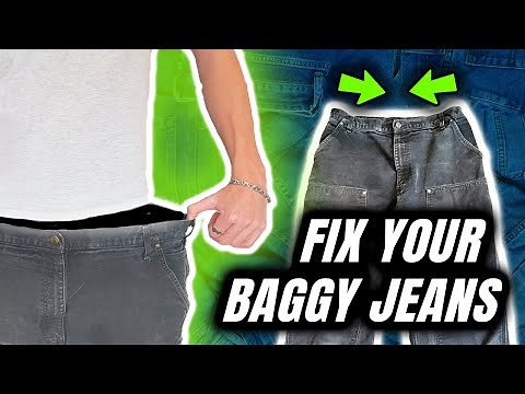 How to TAKE IN the WAISTBAND on your BAGGY JEANS (full tutorial)