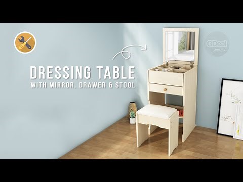 Vanity Dressing Table with Mirror, Drawer & Stool | Installation Guide