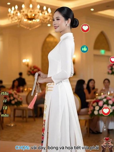 3 flattering white Ao Dai designs for parties that accentuate the figure and highlight the curves...