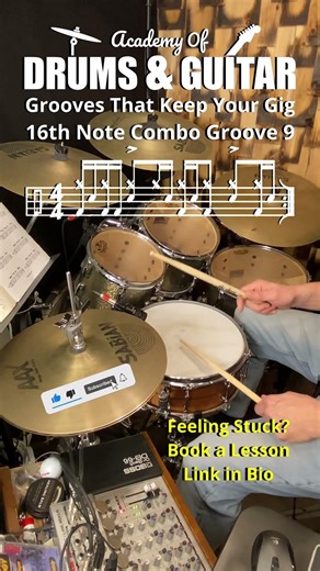 Grooves That Keep Your Gig - 16th Note Combo Groove 9 #dailydrumgroove #drumshorts