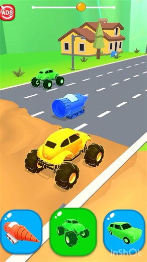 monster truck vs monster road roller racing competition funny cartoon racing video