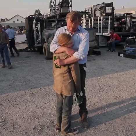 Christopher Nolan Archive on Instagram: "Chris hugging his daughter Flora on the @interstellarmovie set 🥺 #christophernolan #chrisnolan #nolan #film #movie #movies #cinema #interstellar"