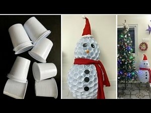 Snowman With Plastic Cups | DIY | Christmas Decoration Ideas At Home