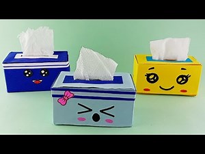 how to make an origami tissue paper box / easy paper craft // origami tissue box idea