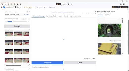 Run WorldMirror 2.0 on Your Local PC.Upload a video/image set to get a 3D splat/cloud/mesh/depth in one go. This is 1/2 of the HY-World2.0 framework.Play with the official Gradio app on your NVIDIA GPU PC (around 10GB VRAM needed) with 1 click.