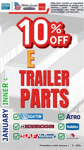 Trailer Parts Party! Let’s Roll 🚛 because your trailer called and it wants an upgrade 😎 Right now, we’re serving up 10% OFF some of the most trusted names in trailer parts! 🔥 Save 10% On: 👉 Stoughton Trailer Parts 👉 Atro Trailer Parts 👉 Select Hendrickson Trailer Parts 👉 Select Meritor Trailer Parts 👉 Select SAF-Holland & Haldex Trailer Parts ⚙️ Less downtime. More drive time. Bigger savings. 📞 Pro tip: Call ahead, tell us what you need, and we’ll have it ready when you arrive—because w