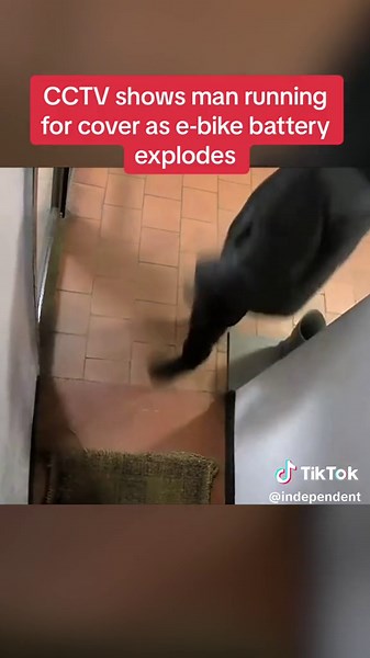 CCTV Footage of E-Bike Battery Explosion Incident