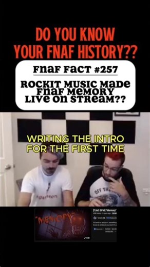 FNAF HISTORY - FACT #257 FNAF SONG MEMORY WAS WRITTEN LIVE ON STREAM #fnaf #rockitmusic