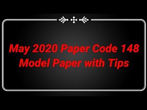 Paper Code 148 Model Paper May 2020 With Tips (Department Exams)