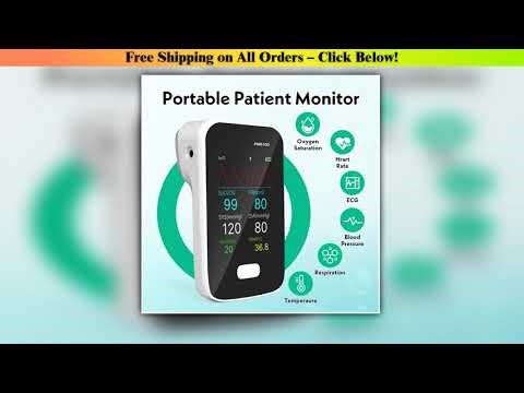 6 in 1 Handheld Patient Monitor Multi-parameter ECG HR NIBP SpO2 P TEMP Real Time Moniting with