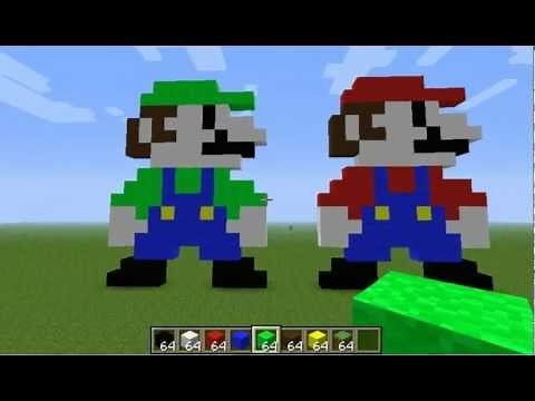 Minecraft Pixel Art tutorial: Mario & Luigi