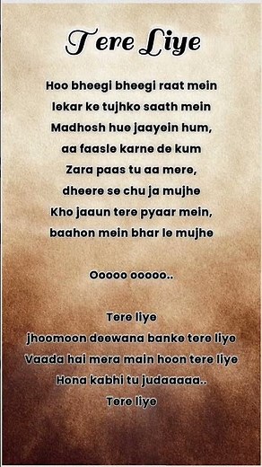 ❤️ Tere Liye Song | Atif Aslam & Shreya Ghoshal | Full Video