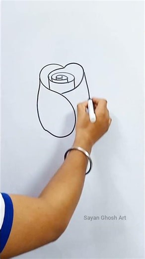 Creative Rose Drawing 🌹🔥 | Easy Art Idea #shortsfeed #art #shorts #drawing