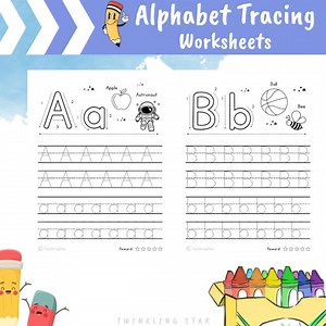 ABC Letter Tracing Worksheets: Preschool & Kindergarten Handwriting Practice (PDF Download) - Etsy UK