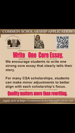 Common Black College App. on Instagram: "“One of the biggest misconceptions about scholarships is that students need a brand-new essay for every application. With the Common Scholarship Application, we encourage students to write one strong core essay — and then, when appropriate, make minor adjustments to align with each scholarship. The goal isn’t more writing. The goal is stronger writing. That’s how students apply smarter — not #scholar #scholarships #classof2026"