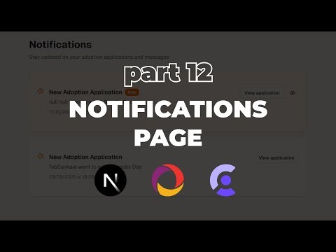 Notifications Page | PART 12 | Let's Build a Pet Adoption Website | TsbSankara