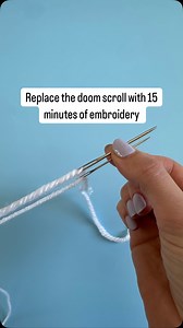 If you feel like you don’t have enough time for embroidery, this is for you ⬇️ With a sweater like this, each letter takes me 5-10 minutes. If you can commit to 15 minutes a day, or even just one letter a day… You can EASILY make one item every single week, or 52 projects a year! Plus.. that adds up to almost 100 hours of embroidery. Imagine how refreshed you’d feel if you swapped out 15 minutes of doom scrolling for a relaxing, productive hobby. Want to get started quickly? Comment BEGINNER and