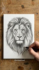 Realistic Lion Pencil Sketch 🦁 | AI Speed Drawing ✏️