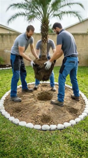 How This Garden Is Built | Circular Palm Landscaping Timelapse