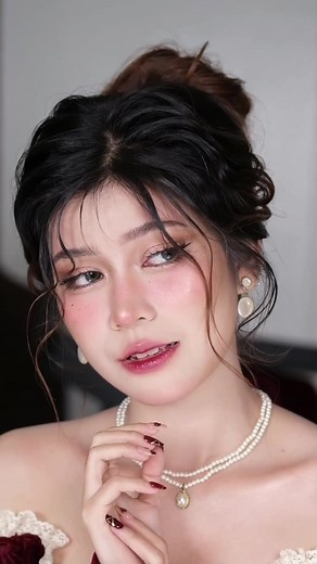 Victorian Makeup Transformation for Red Gown Photoshoot