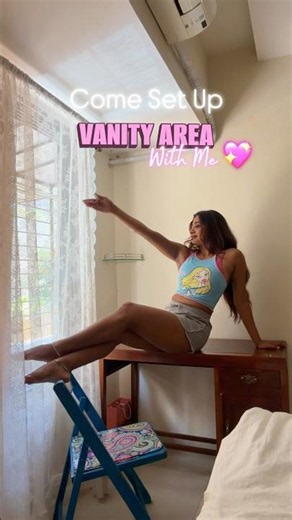 Vanity Space Set Up 💖 VLOG is Live 👇 #vanitysetup #newapartment #beautyblogger